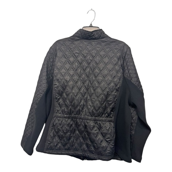 Ava & Viv | Quilted Puffer Jacket Womens Black Full Zip Snap Button Pockets 4X - Picture 2 of 8